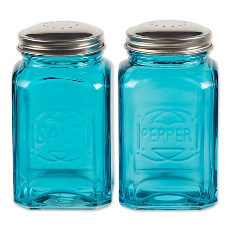 Retro Glass S&P Set - Turquoise, 2PK